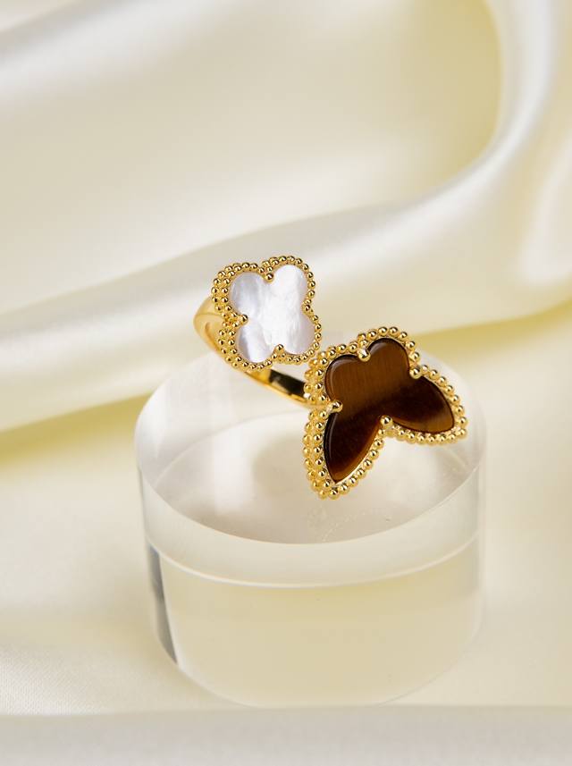 Lucky Alhambra指间戒 尺寸5678号 大自然充满象征意义 Lucky Alhambra系列珠宝作品带来灵感 系列作品结合多种色彩和不同造型的图案