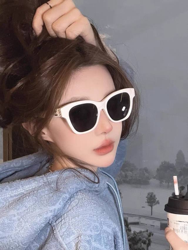 Chanel香奈儿 珍珠墨镜女新款双c偏光 明星素颜太阳眼镜 时尚爆款