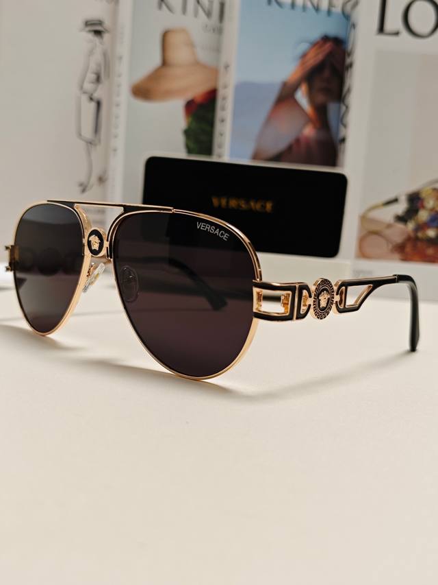 Versace范思哲 2024新款外贸运动男通用太阳镜女范防紫外线墨镜时尚欧美优雅