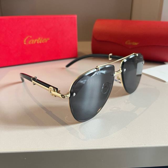 Cartier 卡地亚 男款官网一比一大蛤蟆镜 高档大气 镜腿上简约标志性logo 奢华制作
