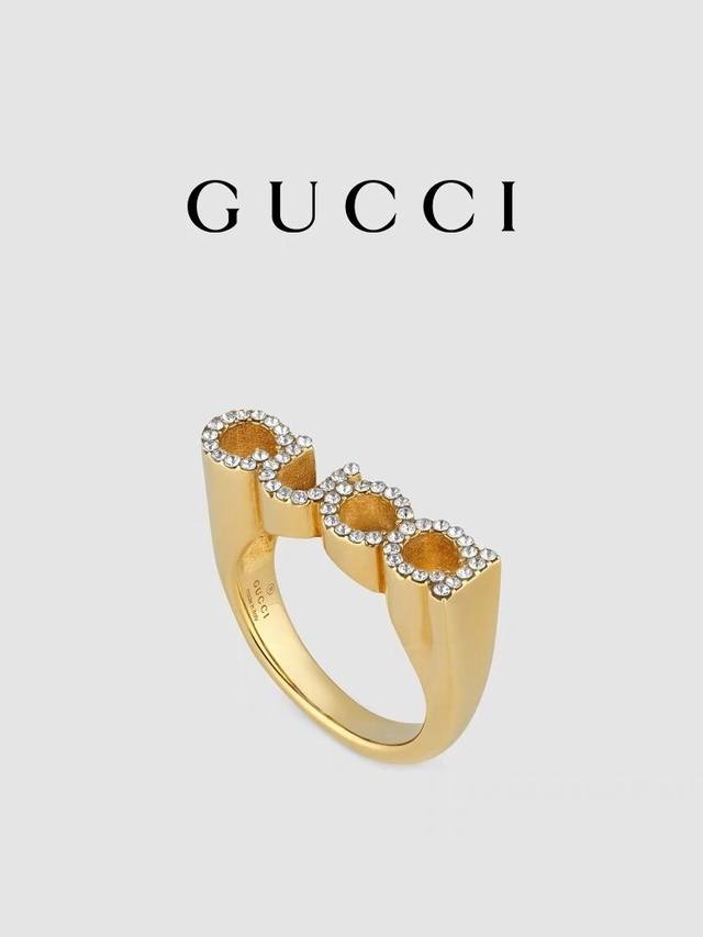 新款]Gucci古驰“Gucci”字母造型戒指尺寸6-11