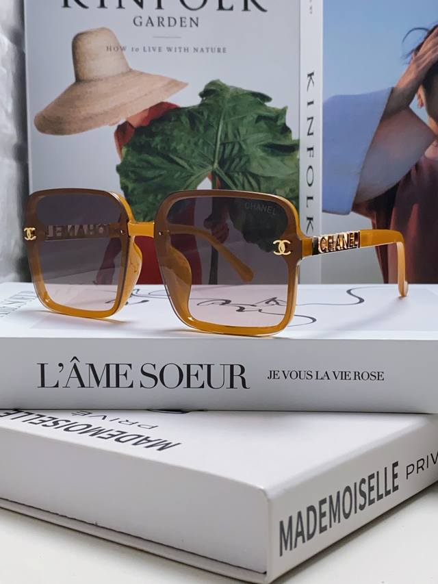 Chanel香奈儿 2024最新款爆款 女款太阳镜防紫外线墨镜高级感大脸圆脸复古眼镜素颜神器 方框时尚