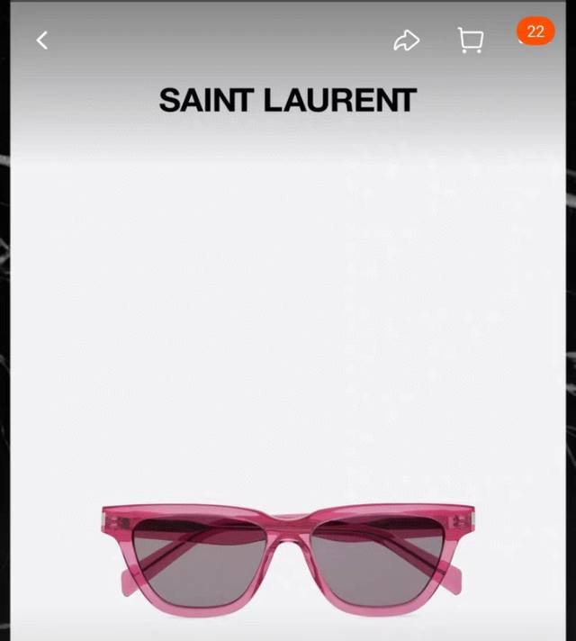 原版 新款 官网同步上新，设计简洁时尚 不挑脸型，上脸非常舒适 Saint Lauren Sl462 Size：53-18-145