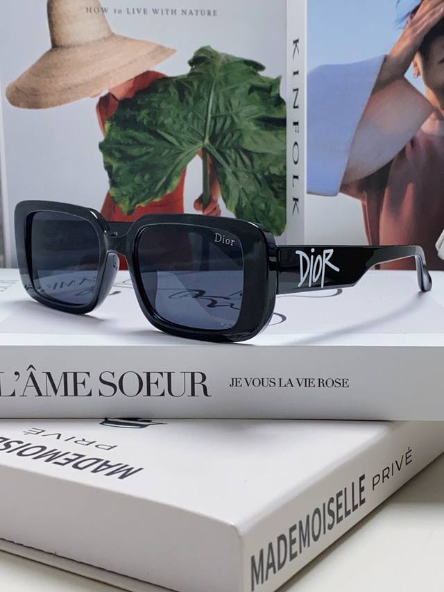Dior迪奥 2024新款方形墨镜女高级感网红风字母太阳眼镜防紫外线凹造型潮酷 椭圆方框 女士墨镜