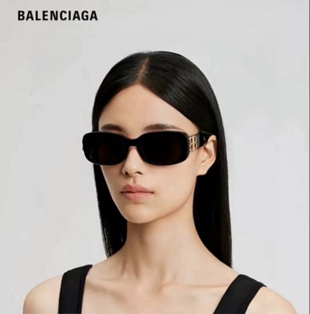 Balenciaga巴黎世家2024新品墨镜女潮流经典bb窄框太阳镜 Bb0310Sk